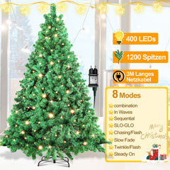 SWANEW Künstlicher Weihnachtsbaum mit Beleuchtung, PVC Automatischer Christbaum, künstlich Tannenbaum
