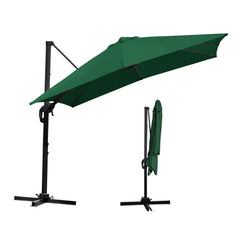 SWANEW Sonnenschirm 300 x 300 cm mit Gartenschirm mit Ständer Ampelschirm, Sonnenschutz UV50+, 360° Drehbar und Kippbar