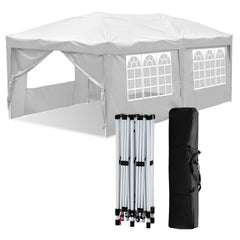 SWANEW Faltpavillon, 3x6m Pop Up Pavillon, Gazebo mit Zentralverriegelung, Höhenverstellbarer Partyzelt