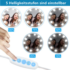 SWANEW 10 LED Spiegelleuchte Licht für Schminktisch Beleuchtung Dimmbar USB