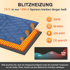 SWANEW Tellerwärmer elektrisch, Teller Wärmer, für bis zu 12 Teller 200 Watt