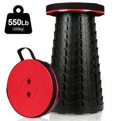 SWANEW Tragbarer Klapphocker, Leichte Teleskophocker, 6-44 cm Höhenverstellbare Falthocker, Tragfähigkeit 150 kg