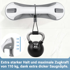 SWANEW 2PC Badewannengriff MAX 110 KG, 28CM Haltegriff Dusche mit Saugnapf, Abnehmbare Duschgriff, ohne Bohren