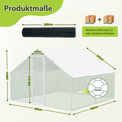 Hühnerstall Freilaufgehege 3x3x2m