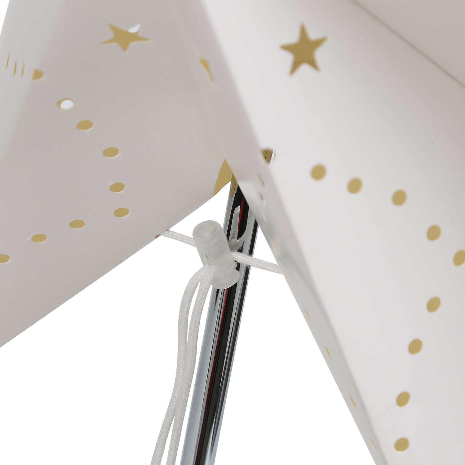 SWANEW Weihnachtsstern Tischlampe, Holzsockel, Weißer 3D-Papierstern φ42cm, Dekorative Papierstern Weihnachten Tischlampe mit Kabelschalter, E14, inkl. Leuchtmittel