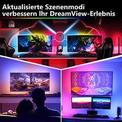 SWANEW Neon LED Strip RGBIC LED Streifen 133cm für 32 Zoll PC-Monitor, Neon Lichtband, PC Hintergrundbeleuchtung, USB Led Beleuchtung mit App-Steuerung [Energieklasse F]