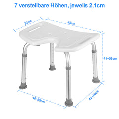 Duschhocker Duschstuhl Höhenverstellbar 41-56 cm