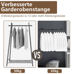 SWANEW Wandgarderobe Kleiderstange Wandmontage mit Haken, 92 x 25 cm 65kg Belastbar