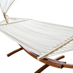 SWANEW Hängematten mit Gestell Outdoor Holz Hängematte mit Dach Hängemattengestell 200×150cm, Hängesessel 2 Personen Belastbarkeit 200kg