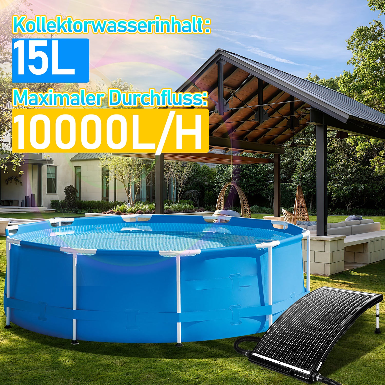 Solar-Poolheizung Sonnenkollektor 113×69×35 cm