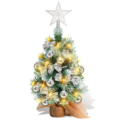SWANEW Mini Weihnachtsbaum mit LED Beleuchtung, 40CM Tannenbaum Dekoration
