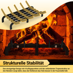 SWANEW Kaminrost Gussrost Holzregal Feuerrost für Kamineinsatz V-förmig