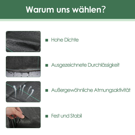SWANEW Unkrautvlies 90g/m² Gartenvlies,Bodengewebe Wasserdurchlässig,Unkrautfolie Reißfest und UV-Stabilisierung
