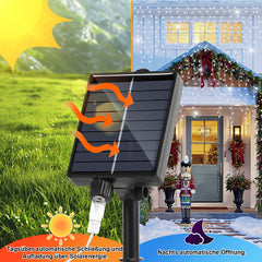 SWANEW Solar Eisregen Lichterkette, Solarlichterkette, 5/10/15M Weihnachten Deko