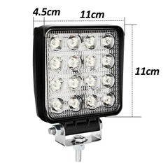 SWANEW 48W LED Arbeitsscheinwerfer, IP67 Wasserdicht Rechteck Zusatzscheinwerfer, 12V 6500K LED Scheinwerfer, Rückfahrscheinwerfer