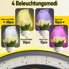 SWANEW 13W Pflanzenlampe 120 Leds 6000K Vollspektrum, Pflanzenlicht für Zimmerpflanzen mit 3/9/12 Auto-Timer, 10 Helligkeit, 4 Lichter Modi, Höhenverstellbar [Energieklasse F]
