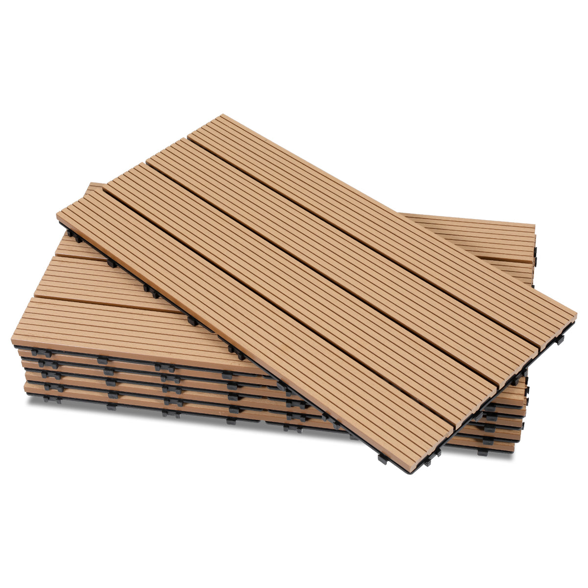 SWANEW WPC Terrassenfliesen, 30x60cm Balkonfliesen, Klickfliesen, Gartenfliesen, 1㎡-5㎡