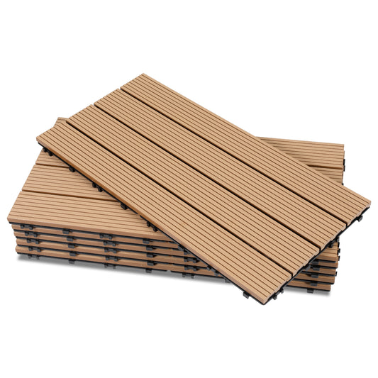 SWANEW WPC Terrassenfliesen, 30x60cm Balkonfliesen, Klickfliesen, Gartenfliesen, 1㎡-5㎡