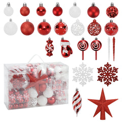 SWANEW Weihnachtskugel-Set - 130 Stück hochwertige Kunststoff-Weihnachtskugeln in verschiedenen Designs, schön gestaltete