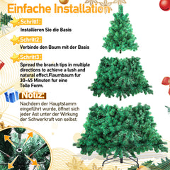 SWANEW Künstlicher Weihnachtsbaum mit Beleuchtung, PVC Automatischer Christbaum, künstlich Tannenbaum