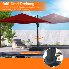 SWANEW Sonnenschirm 300 x 300 cm mit Gartenschirm mit Ständer Ampelschirm, Sonnenschutz UV50+, 360° Drehbar und Kippbar