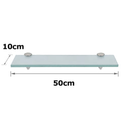 SWANEW Glasablage Glasregal, Wandregal Mattglas mit 8mm ESG Sicherheitsglas und Halterung, Duschregal/Badablage