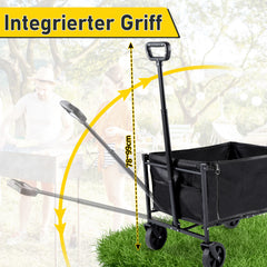 SWANEW Bollerwagen, Ware Gerätewagen, Handwagen, Transportwagen, mit klappbarer Seitenwand, 60 L