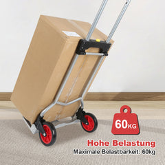 SWANEW Sackkarre klappbare, Stapelkarre, Transportkarre, 60kg Belastbarkeit