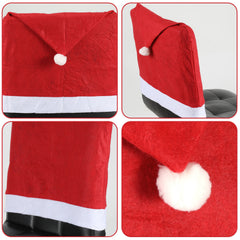 SWANEW 6/12er Set Weihnachten Stuhlhussen, Stuhlbezüge,  stuhlüberzug Stretch