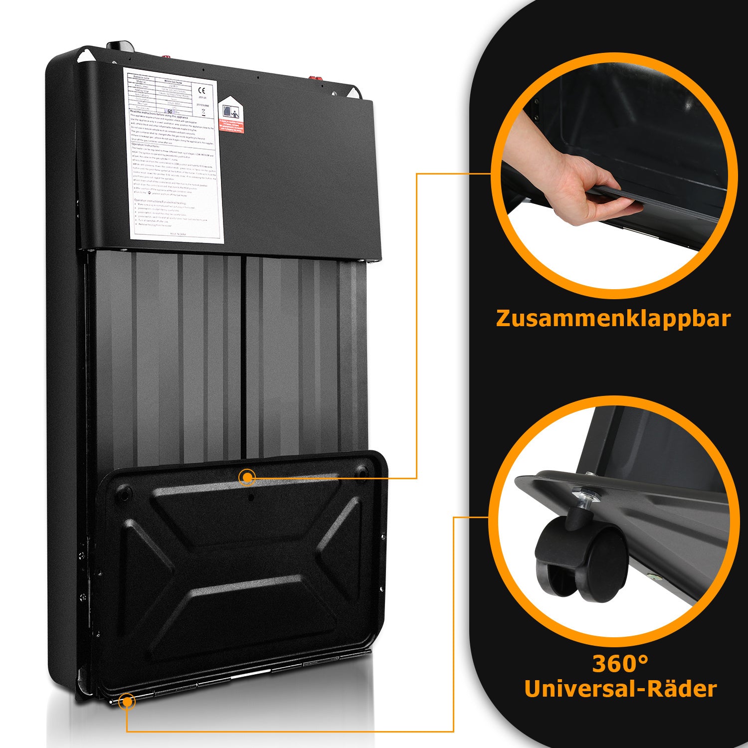 SWANEW Gasheizer für Gasflasche, Gasheizung, 4200W + 1200W Gas-Elektro-Heizgerät