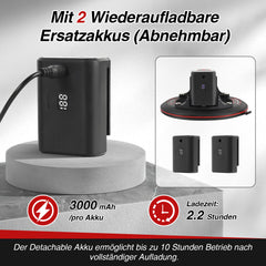 SWANEW 8 Zoll Elektrischer Vakuumheber, Saugheber, 200kg Tragkraft, 2 Akkus, Automatische Nachfüllung