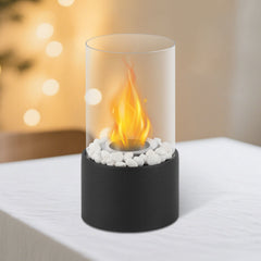 SWANEW Bioethano Tischkamin, Dekokamin, Rund Tischfeuer, 12 x 22 cm