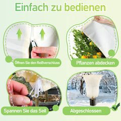 SWANEW Winterschutz für Pflanzen 100g/㎡, mit Reißverschluss & Kordelzug, Frostschutz für Kübelpflanzen Überwinterung und Obstbaum
