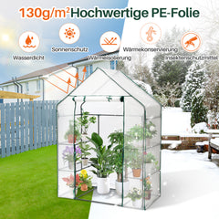 SWANEW Foliengewächshaus Gewächshaus Begehbares Gartenhäuschen Tomatenhaus