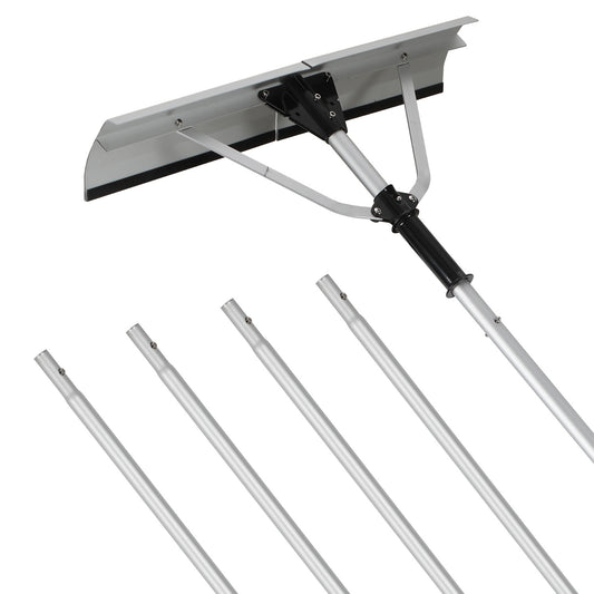 SWANEW Photovoltaik Schneeschieber, Aluminium Schneeschaufel, Dachräumer, 196-636cm