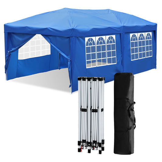 SWANEW Faltpavillon, 3x6m Pop Up Pavillon, Gazebo mit Zentralverriegelung, Höhenverstellbarer Partyzelt