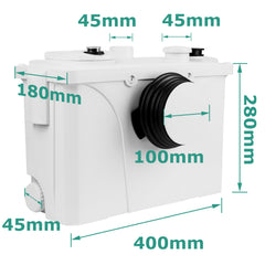 SWANEW 700W Hebeanlage, 190L/min Schmutzwasserpumpen mit niedrigem Geräusch (39dB), Kleinhebeanlage, 4 in 1 Schmutzwasserpumpen