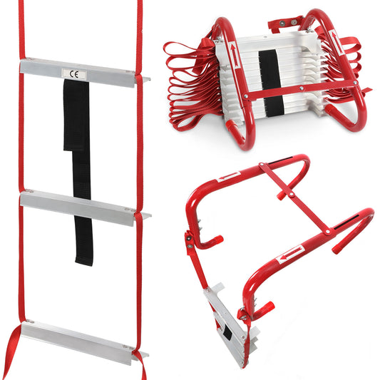 SWANEW 4,5m Faltbare Feuerleiter, EN1147 Zertifiziert, Rettungsleiter, Tragfähigkeit 450KG