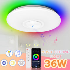 SWANEW 36W LED Deckenleuchte bluetooth Lautsprecher Fernbedienung und APP-Steuerung Sternenhimmel Lampe [Energieklasse G]