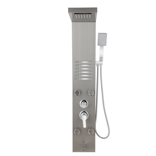 SWANEW Duschpaneel mit Armatur, 5 Funktionen, Verstellbare Massagedüsen, Wandduschpaneel Duschsäule, Edelstahl