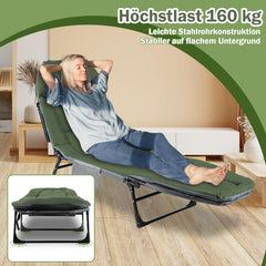 SWANEW Karpfenliege, Angelliege Bed Chair mit Aufbewahrungstasche, Faltbar