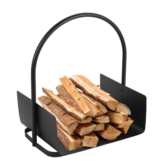 SWANEW Holzkorb für Kaminholz Metall, Tragbarer Kaminholzkorb, Brennholzregal