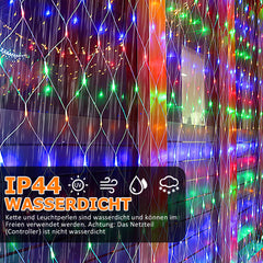 SWANEW LED Lichternetz Außen LED Lichtervorhang Lichterkette Netzlicht mit 8 Modi,  Memory-Funktion, IP44 Wasserdicht [Energieklasse G]