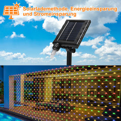 SWANEW solar lichternetz, lichternetz mit Fernbedienung, 8 Modi+TimingFunktion+MemoryFunktion, IP44, Helligkeit einstellbar