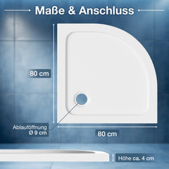SWANEW Duschwanne, aus Acryl, 4 cm flach