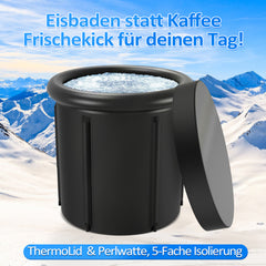 SWANEW Eisbad Eisbaden Tonne 80 cm, Faltbare Badewanne 390L,  Kältetherapie Set mit 5 Isolierschichten, Aufblasbare Eistonne-Set für Zuhause