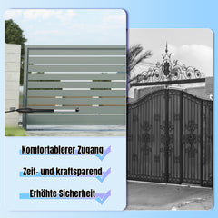 SWANEW Flügeltorantrieb Automatischer, Drehtorantrieb Toröffner, 50W 300kgx2, Doppelflügeltorantrieb