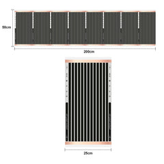 SWANEW Infrarot Heizfolie, Elektrische Fußbodenheizung, 220W/㎡