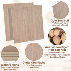 SWANEW Sperrholzplatte, Walnuss Sperrholz, 3mm, holzplatte, für Laser Gravur, Malerei DIY