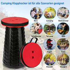 SWANEW Tragbarer Klapphocker, Leichte Teleskophocker, 6-44 cm Höhenverstellbare Falthocker, Tragfähigkeit 150 kg